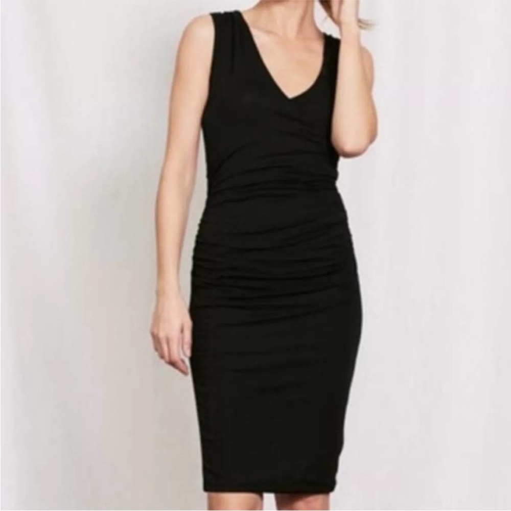 Boden Cross front ruched Black Sleeveless Dress